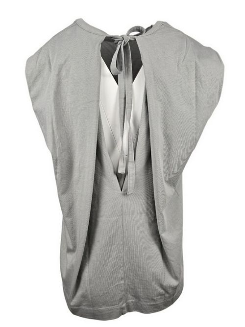 t-shirt donna con aperura nella schiena grigio ( Nude ) | 1103E2528703
